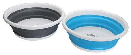 Quest Collapsible-wares 10L Round Wash Basin -Grey/White or Blue/White available-Quest-Campers and Leisure
